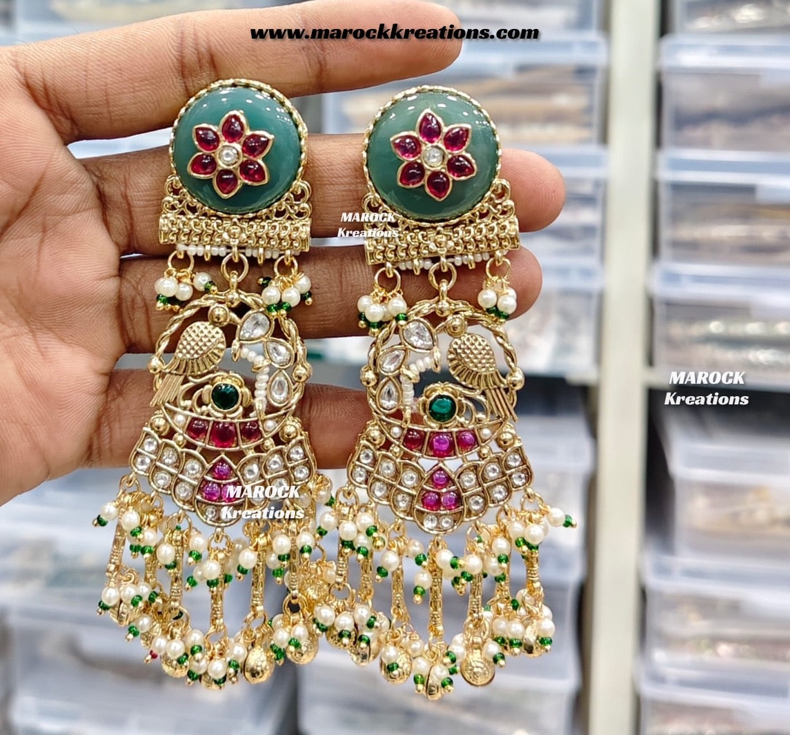 Premium quality Gold plated Kashmiri Statement Earrings