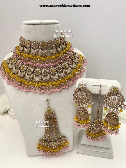 Meesha Premium Quality Pakistani Choker and Necklace combo set