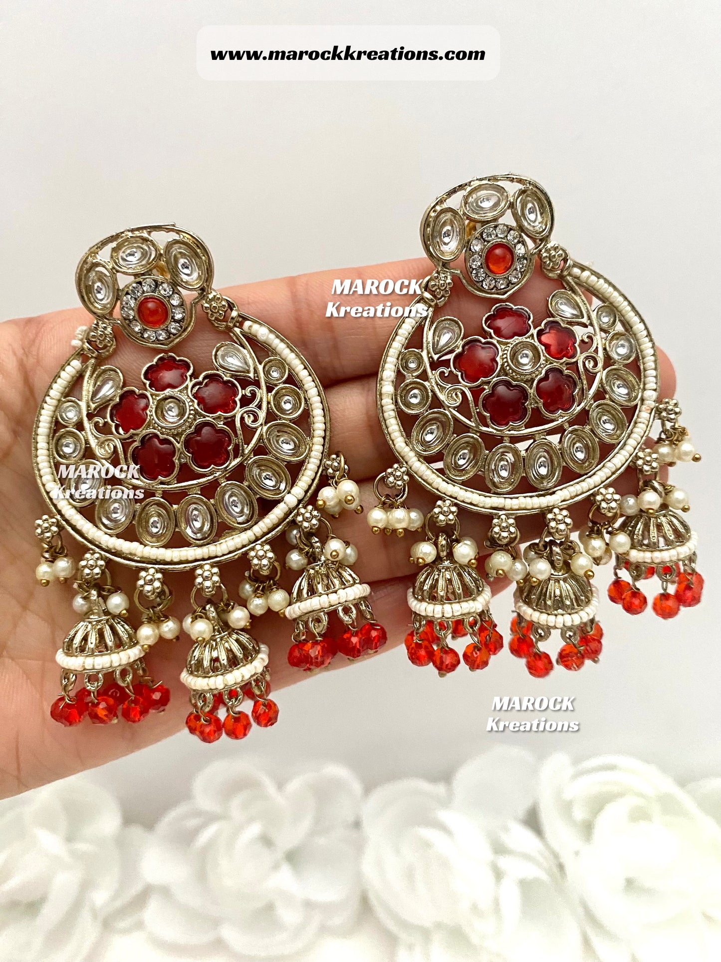 Bollywood style Kundan Statement Earrings