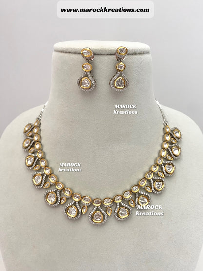 Sana Tyani Inspired Premium Quality gold plated Kundan exclusive Necklace set