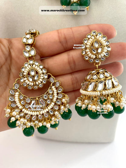 Fine Kundan V-shape Statement Necklace set