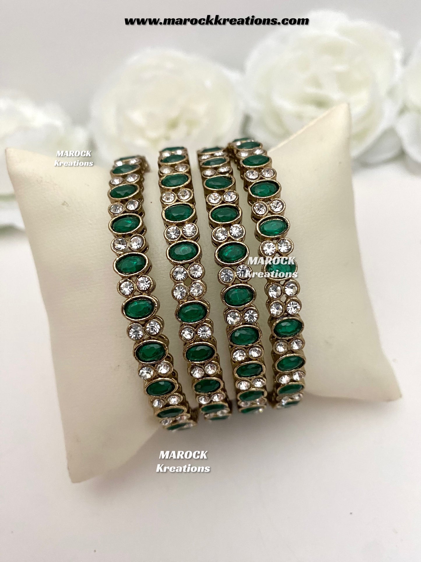 Premium Quality Monalisa stones Bangles/Kade (Set of 4)