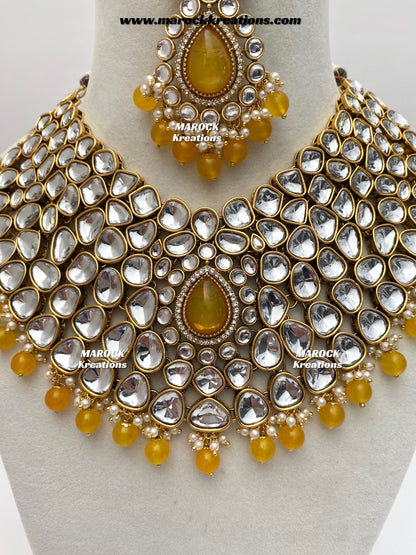 Ruhi Premium Quality Statement Kundan Necklace/Bridal set