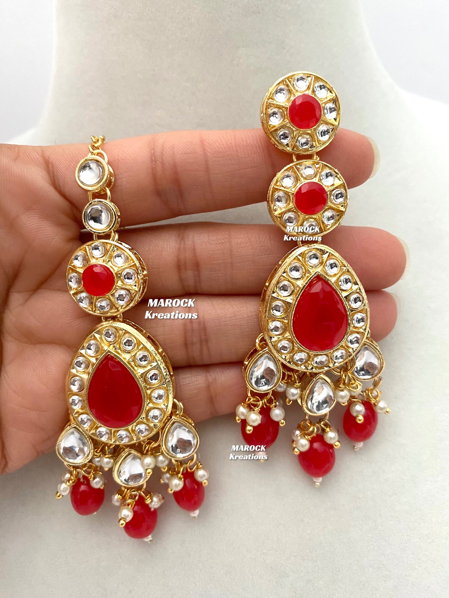 Premium Quality Thappa Kundan Necklace set