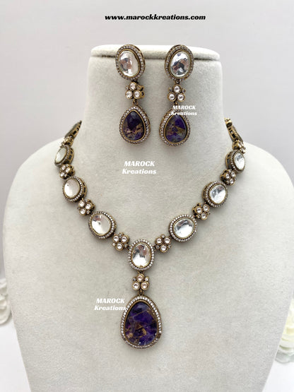 Sanjida Tyani inspired Victorian Kundan Statement Necklace set