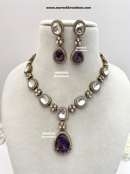 Sanjida Tyani inspired Victorian Kundan Statement Necklace set