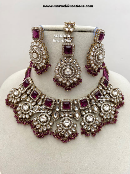 Christi Premium Quality Kundan Statement necklace set
