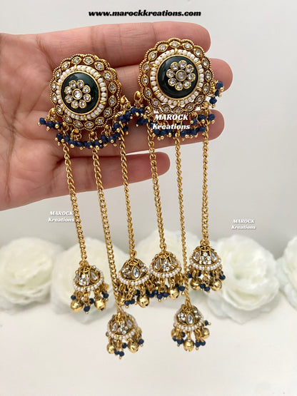 Nimrit Premium Quality Kashmiri Kundan Statement Earrings