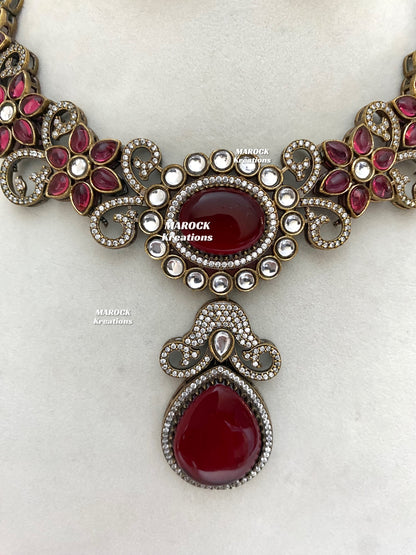 Freya Sabyasachi inspired Premium Quality Moissanite Kundan Necklace set