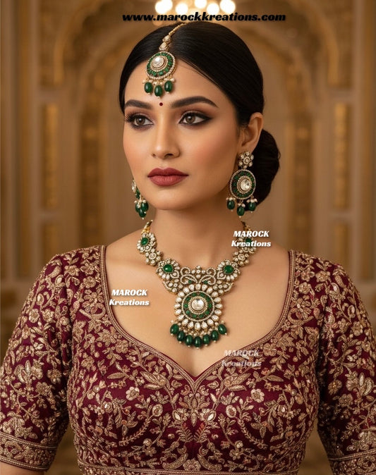 Luna Sabyasachi inspired Victorian Kundan Statement necklace set