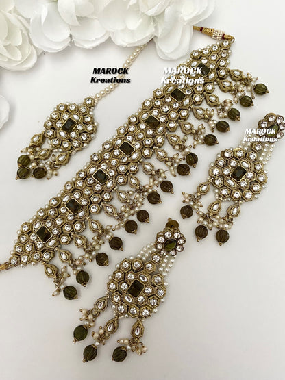 Antique Gold Kundan choker sets