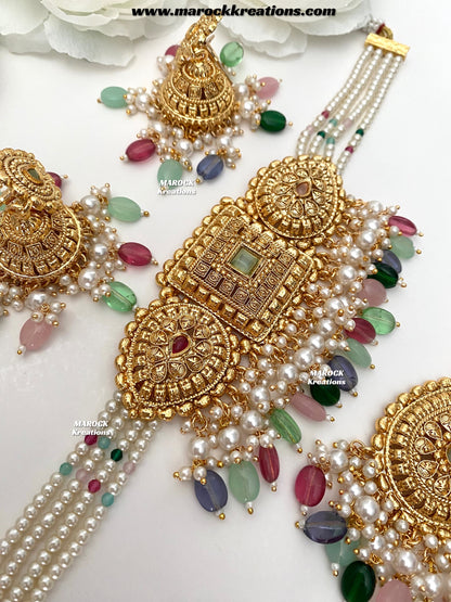 Asna Premium Quality Gold Plated statement choker set