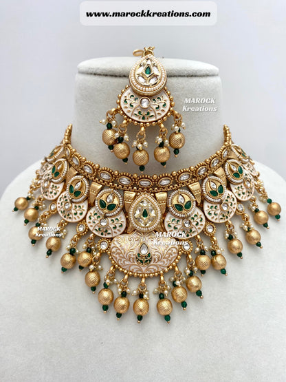 Zara Premium Quality Gold plated Kundan Necklace set