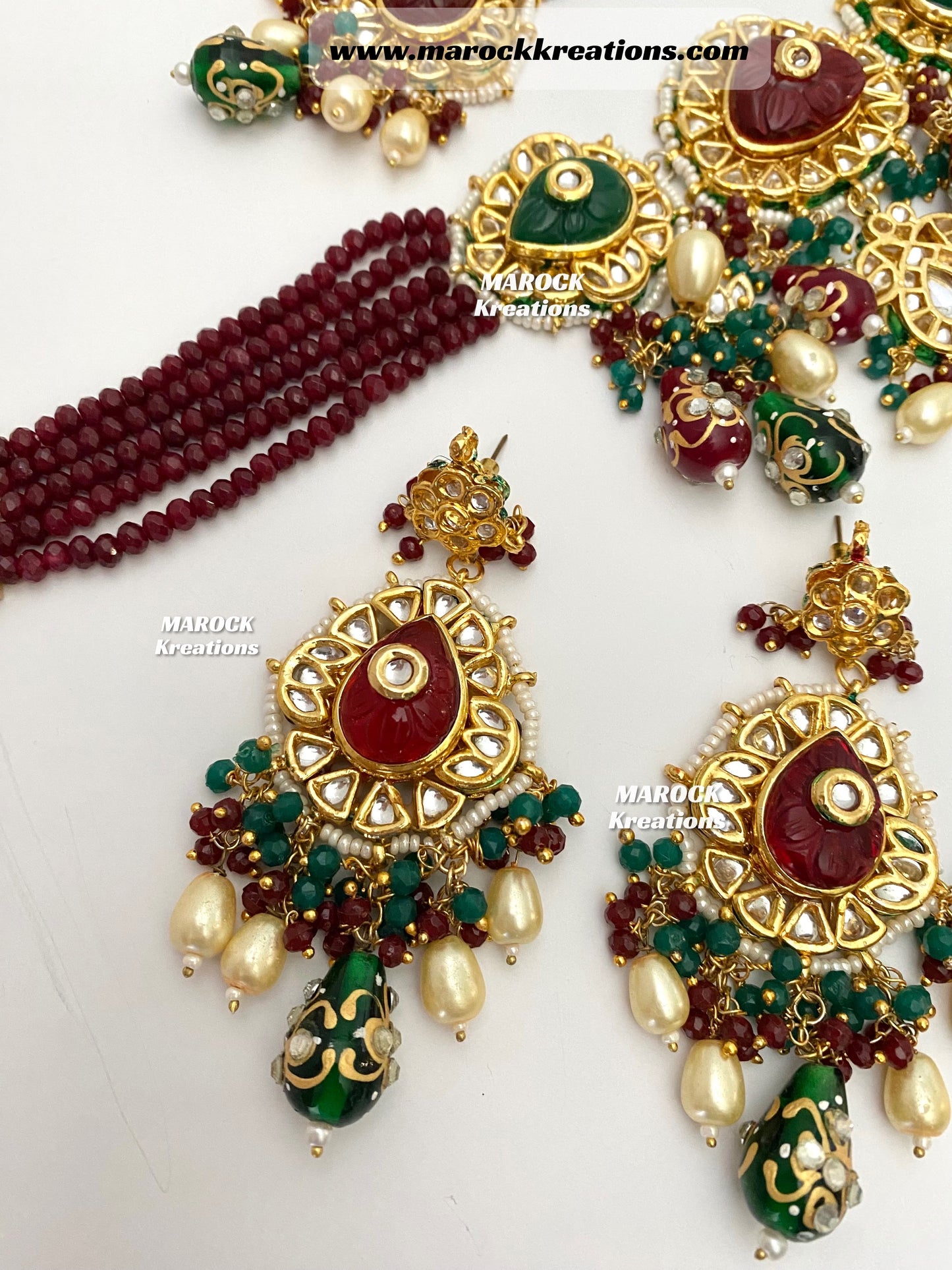 Raavi Premium Quality Thappa Kundan trendy choker/Necklace set