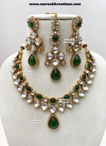Romana Premium Quality Kundan Statement Necklace set