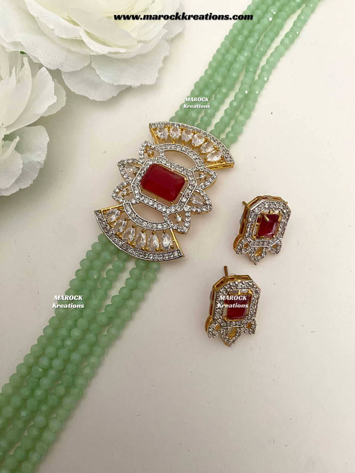 Remya Bollywood style American Diamond choker set