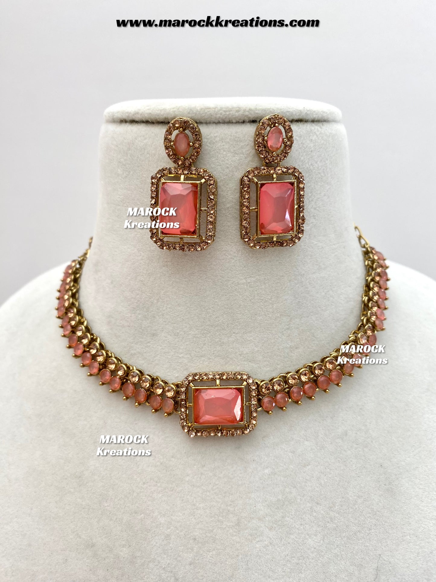 Rabiya Bollywood style Polki Choker/Necklace set