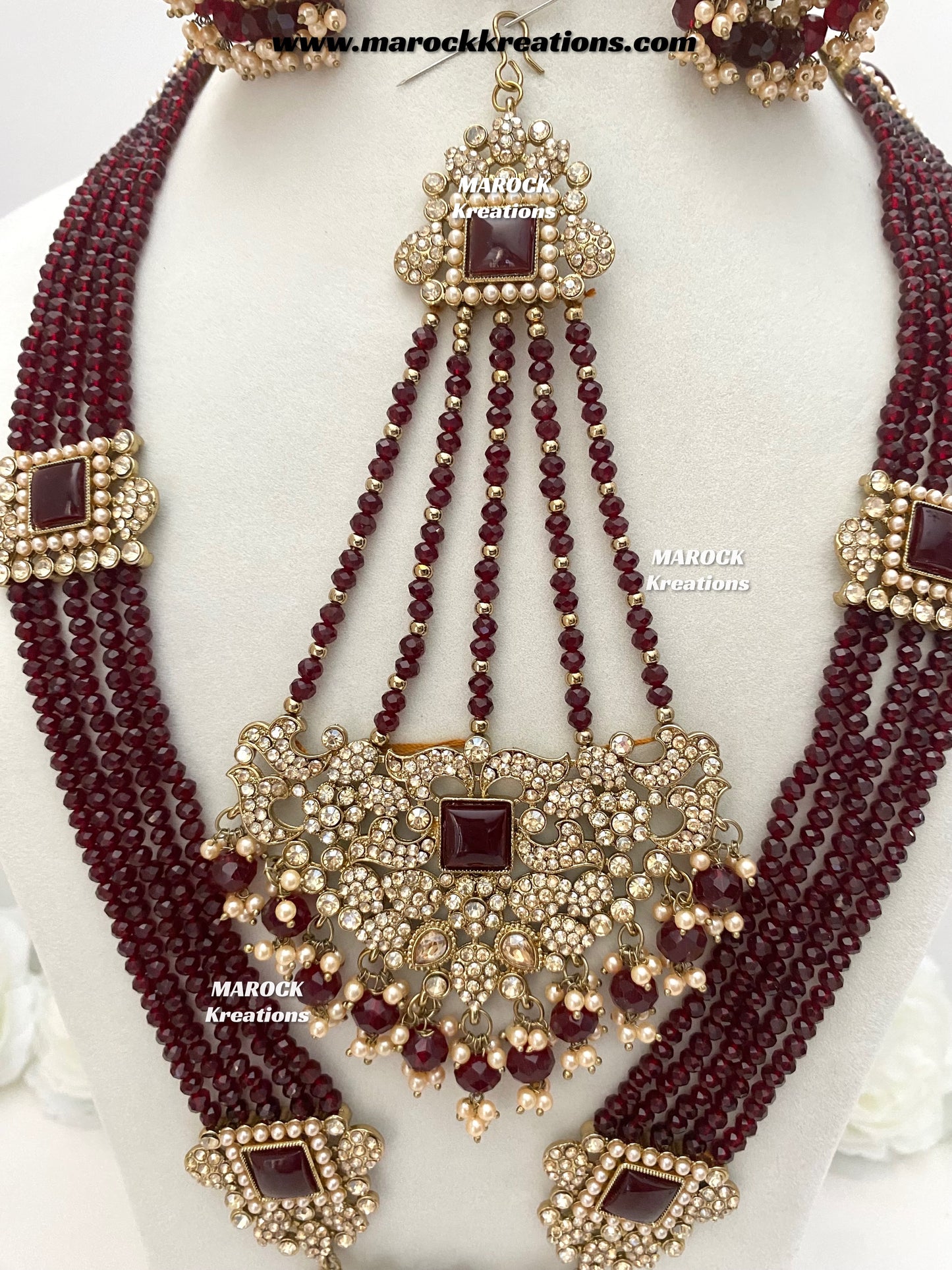 Sameena Premium Quality Pakistani Statement Rani haar set