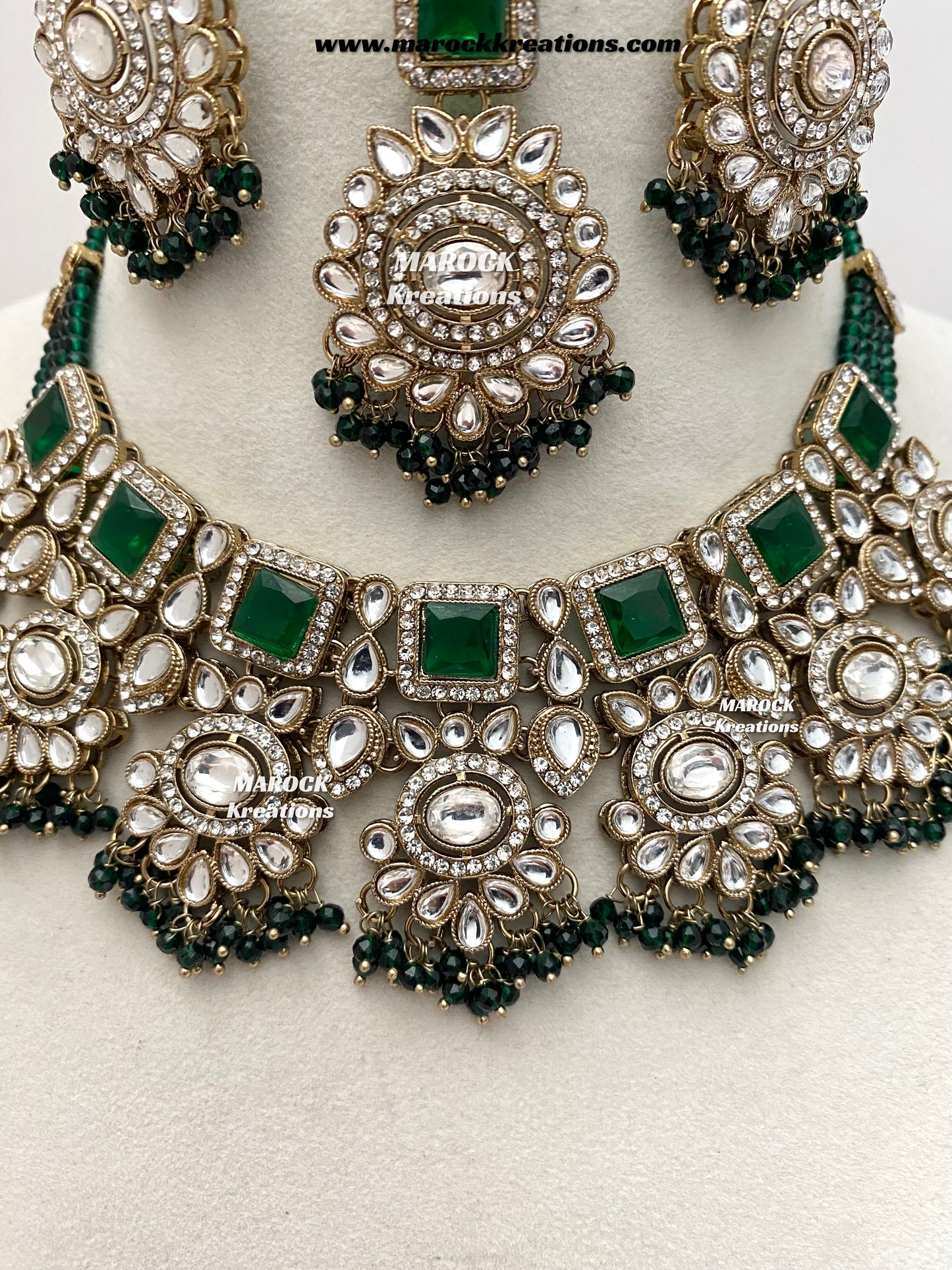 Christi Premium Quality Kundan Statement necklace set