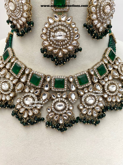 Christi Premium Quality Kundan Statement necklace set
