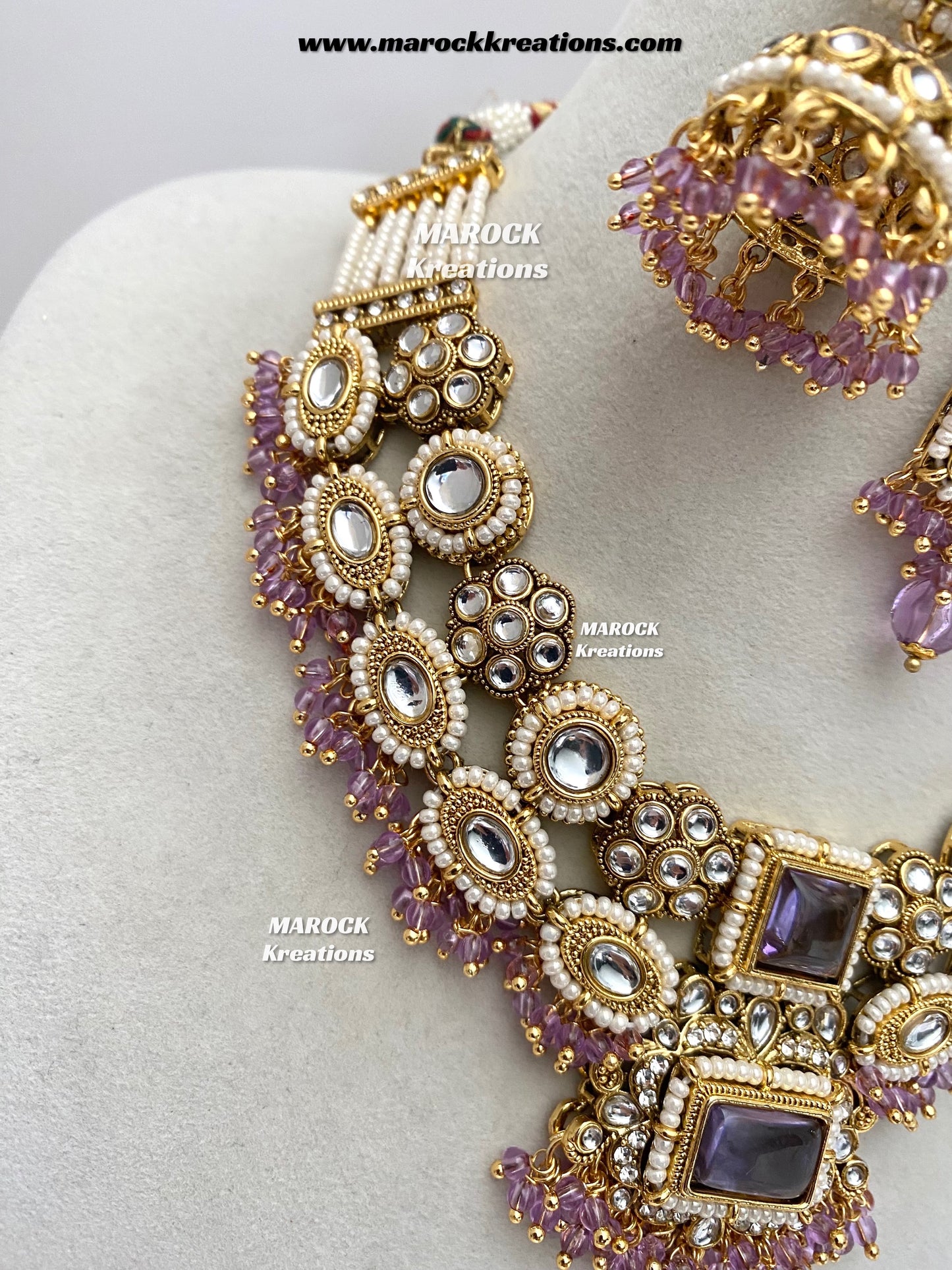 Roshani Premium Quality Kundan Statement necklace set