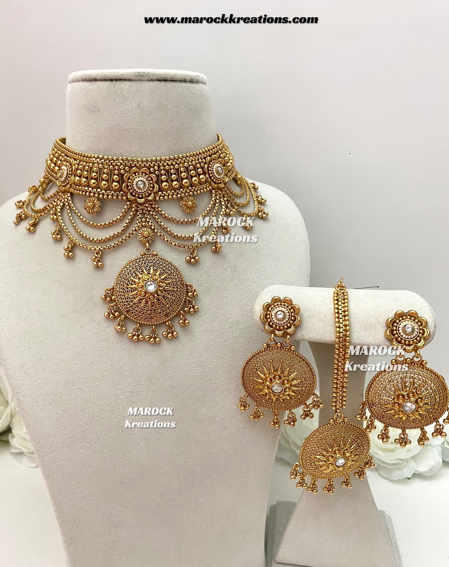 Anusha Premium Quality Gold plated statement choker set