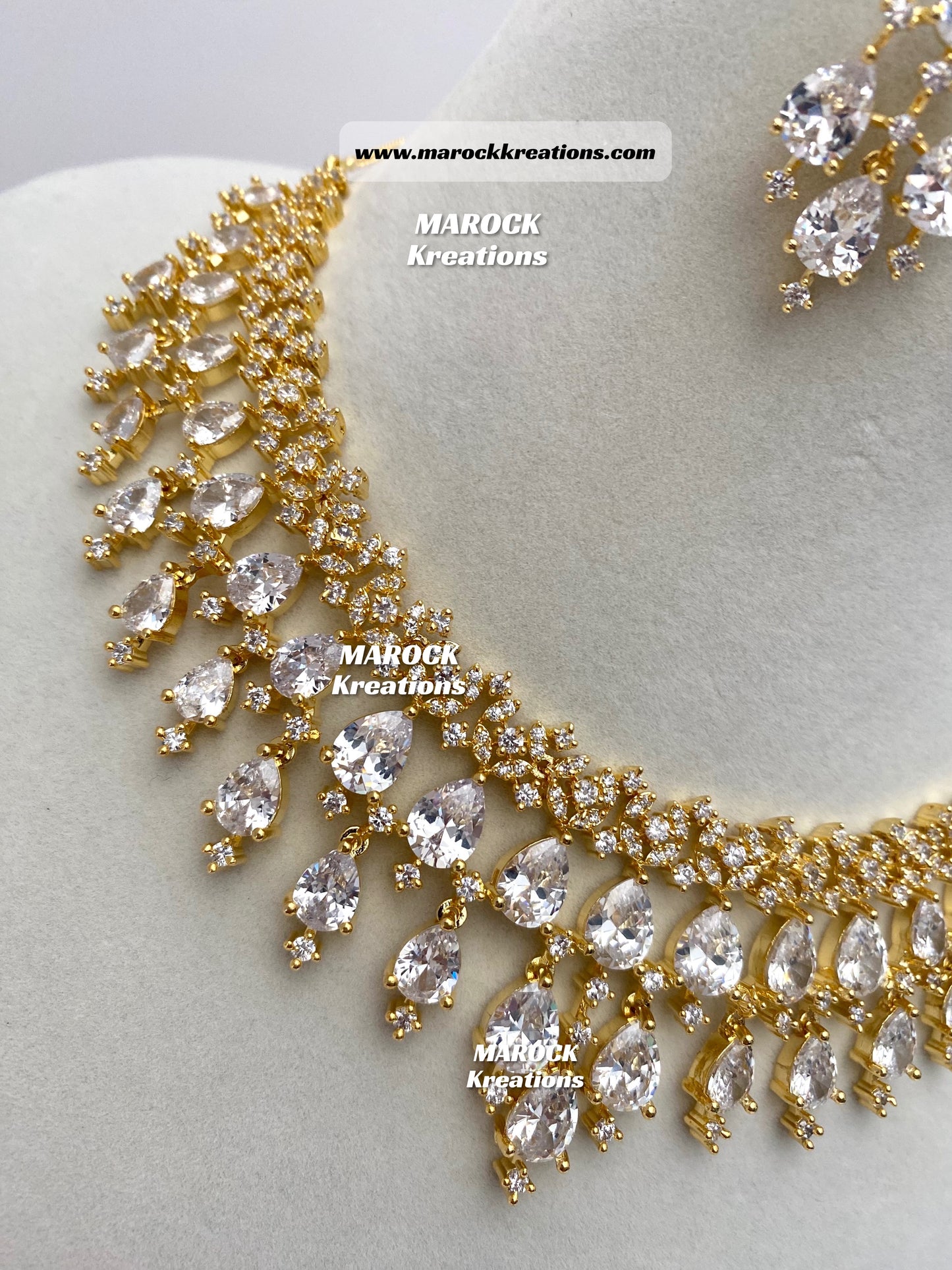 Gold American Diamond Necklace set