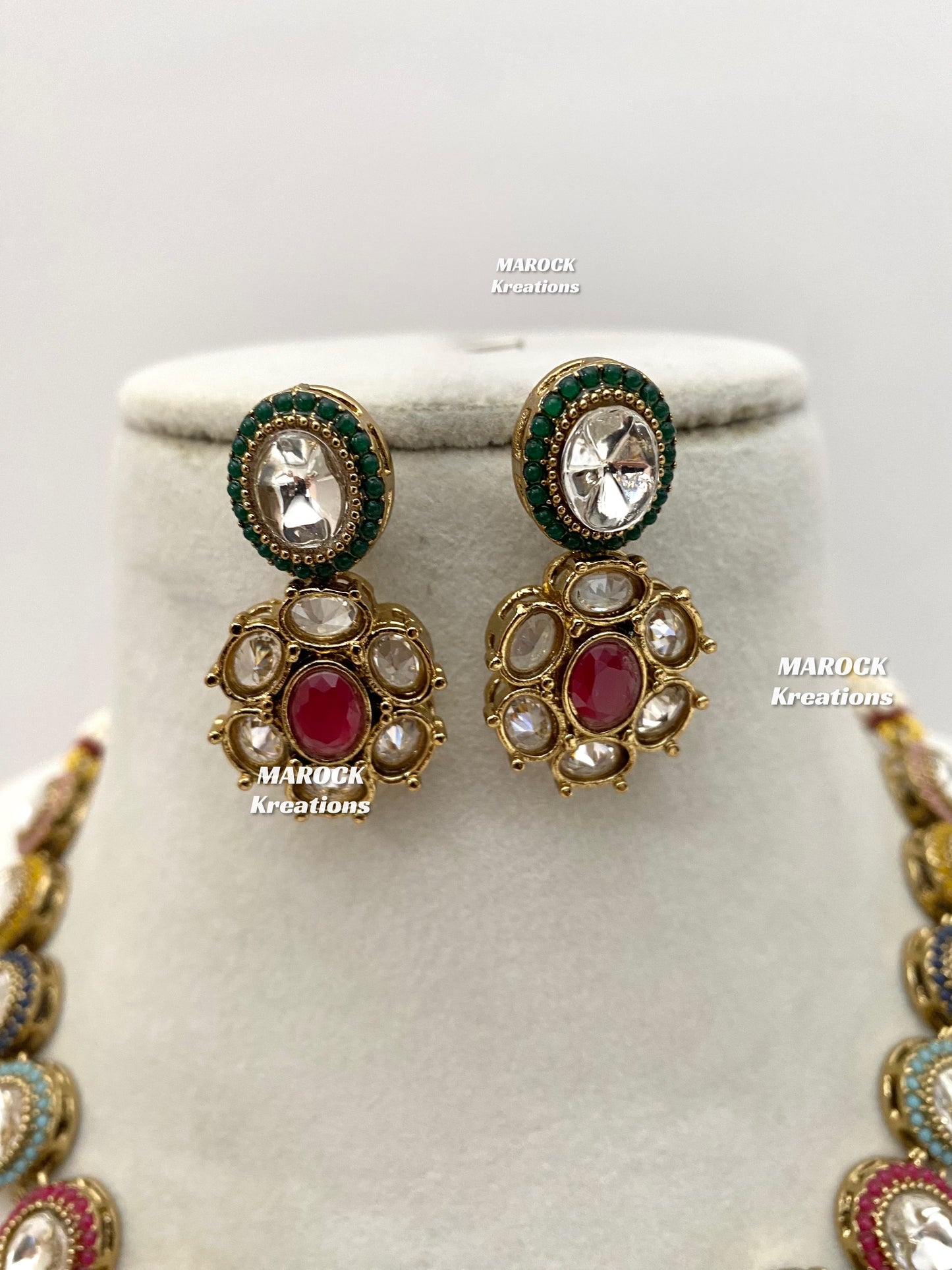Arina Premium Quality Kundan Single line necklace set