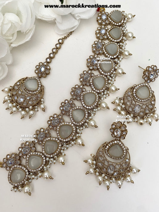 Kinjal Premium Quality Polki and Monalisa Statement Choker set