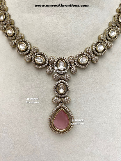Ramsha Premium Quality Moissanite Kundan Necklace set