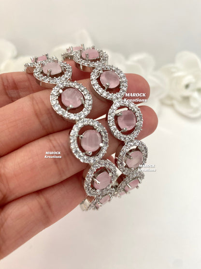 Silver American Diamond Bangles/Kade