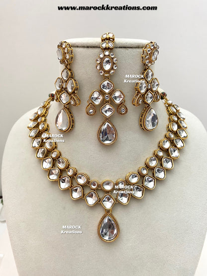Romana Premium Quality Kundan Statement Necklace set