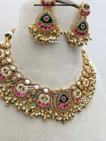 Rupal Premium Quality exclusive Gold Plated heritage necklace set