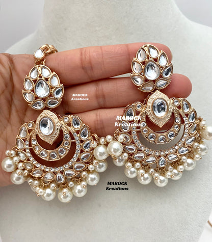 Kaniz Premium Quality Rose Gold Kundan Meenakari Choker/Necklace set