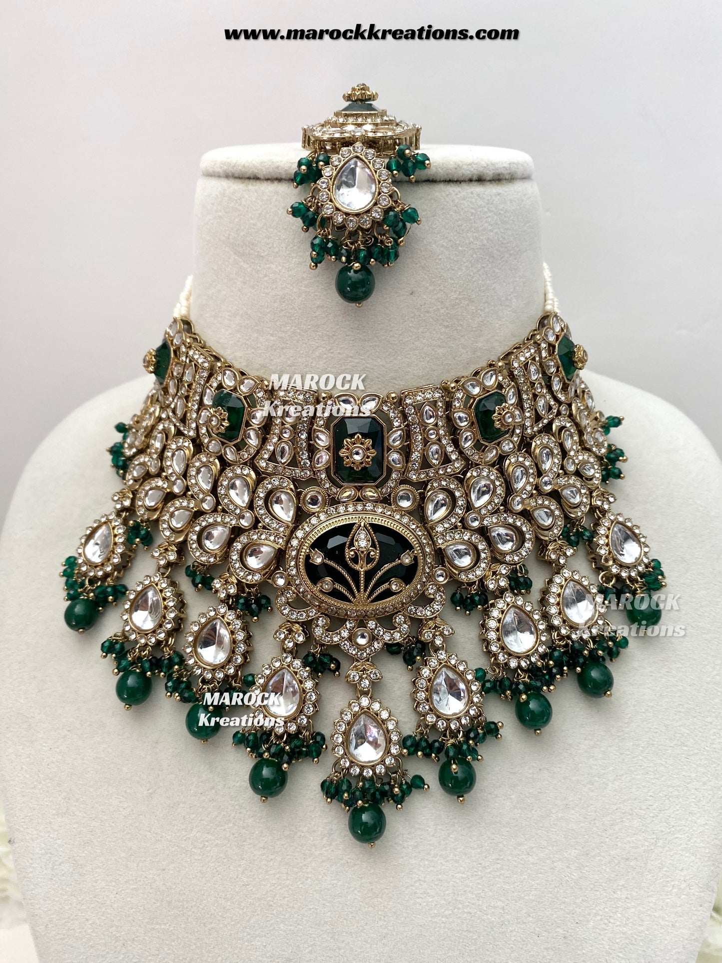 Premium Quality Antique Kundan Statement Bridal set