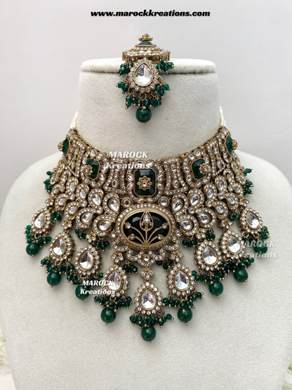 Premium Quality Antique Kundan Statement Bridal set