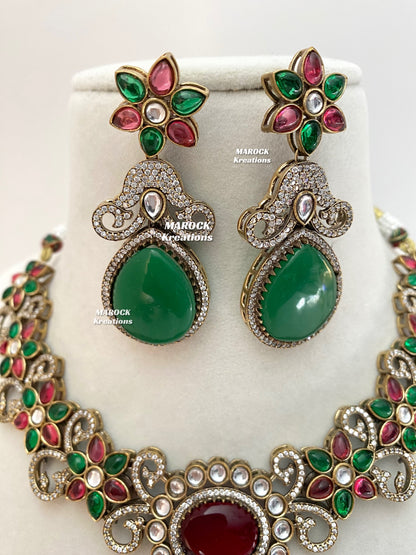 Freya Sabyasachi inspired Premium Quality Moissanite Kundan Necklace set