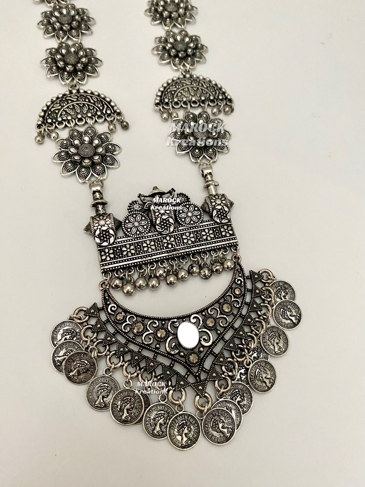 Oxidized Rani Haar/long Necklace set