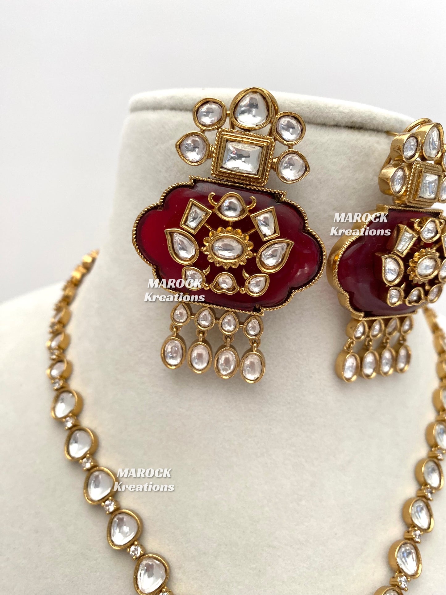 Shazia Premium Quality Moissanite Kundan Necklace set