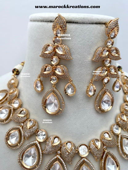 Swapna Premium Quality Tyani inspired Gold plated statement necklace set