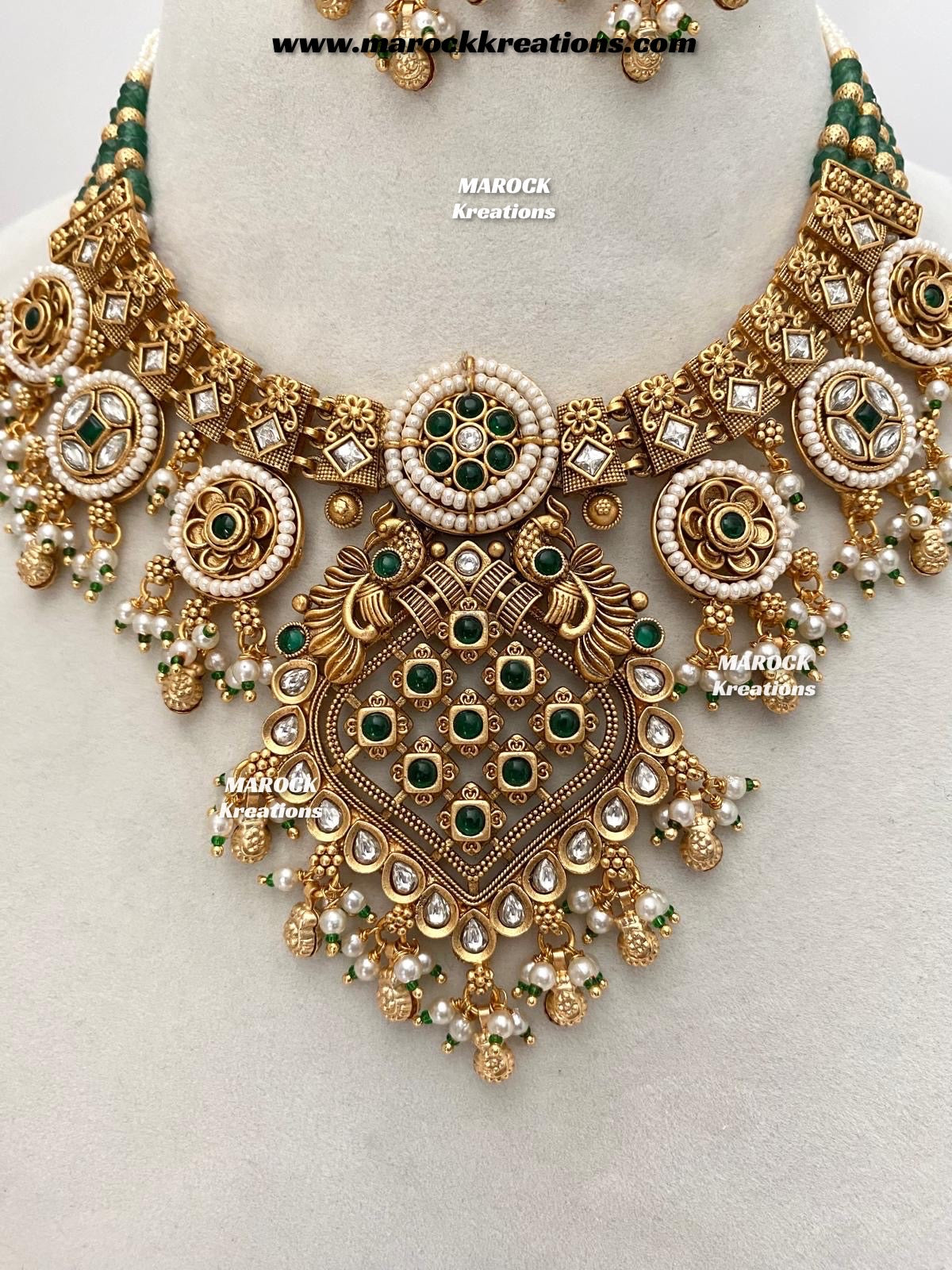 Denia Premium Quality Gold plated Rajwadi Meenakari necklace set