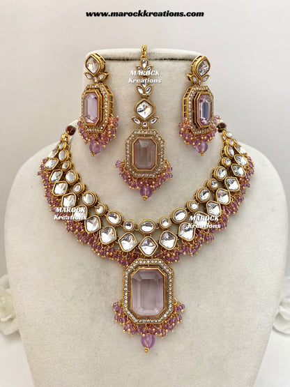 Shabnam Premium Quality Kundan Statement Necklace set