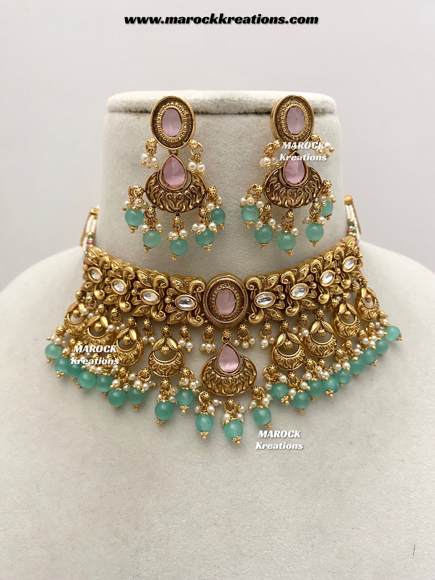 Sugandha Premium Quality Gold Plated Rajwadi choker set