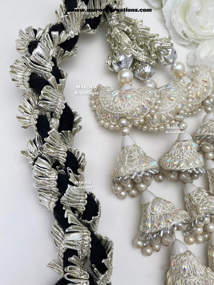 Traditional gotta patti Parandi with lace /Hair dori/Jago braid accessories