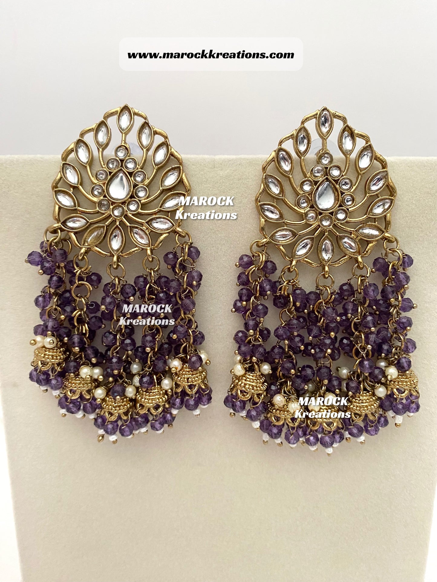 Bollywood style Kundan Statement Earrings