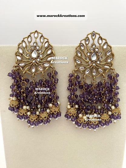 Bollywood style Kundan Statement Earrings