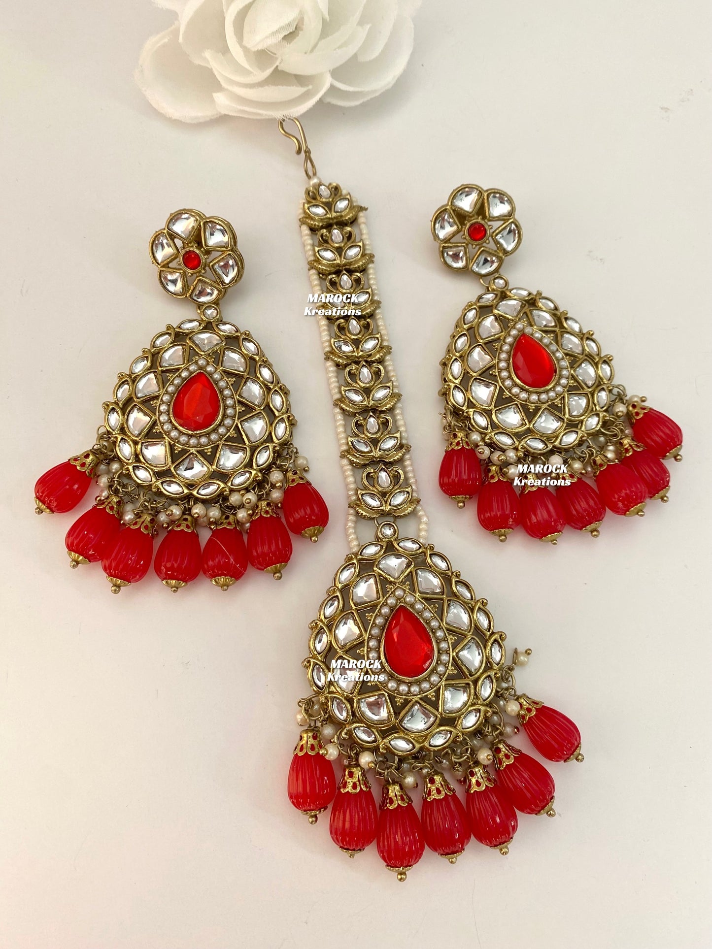 Kundan Red Rani Haar/Long necklace