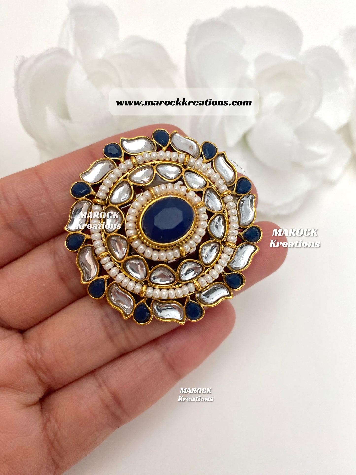 Kundan Statement adjustable Finger Rings