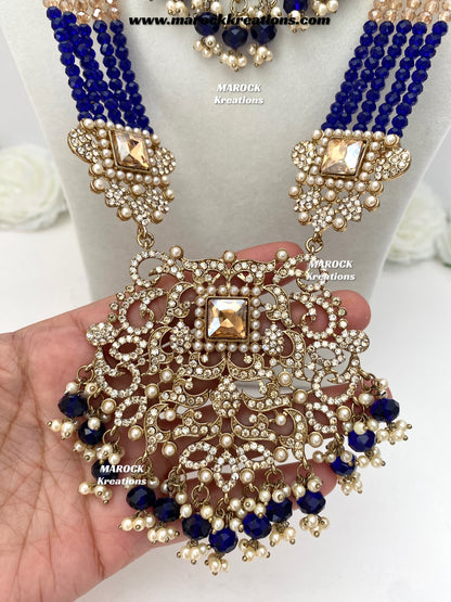 Sameena Premium Quality Pakistani Statement Rani haar set