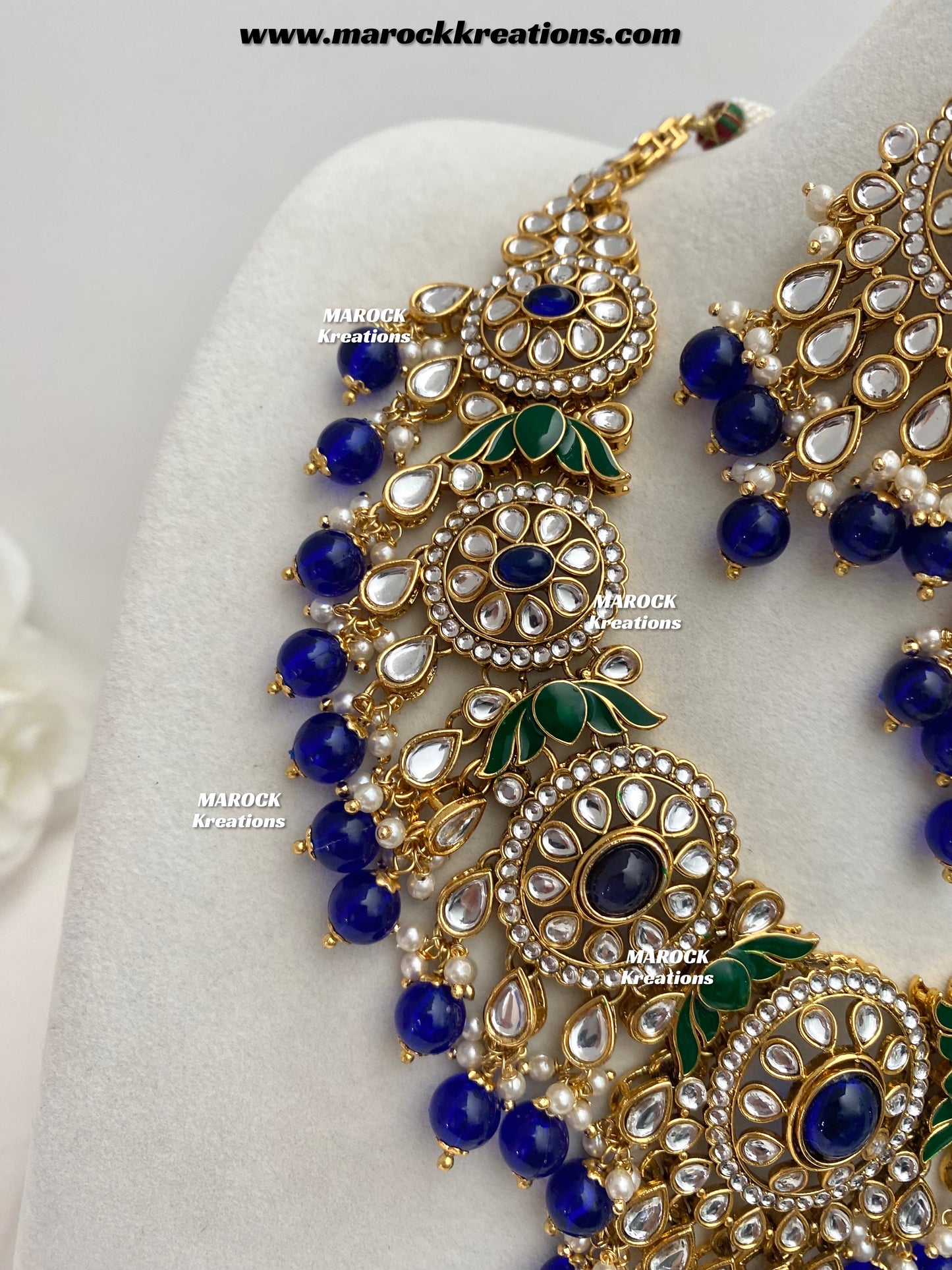 Iqra Premium Quality Kundan Meenakari Statement Necklace set